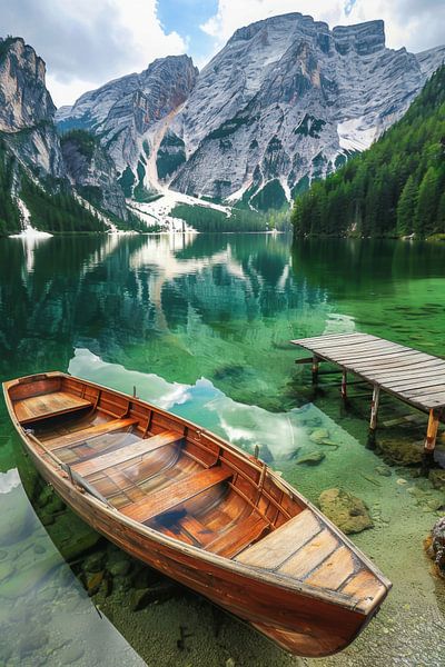 Lac de montagne dans les Dolomites par Poster Art Shop