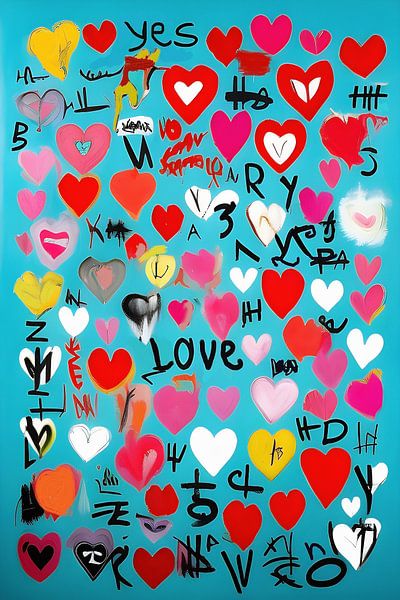 For Love II - POP ART Abstract Bild Kunst Streetart von Sabine Minten