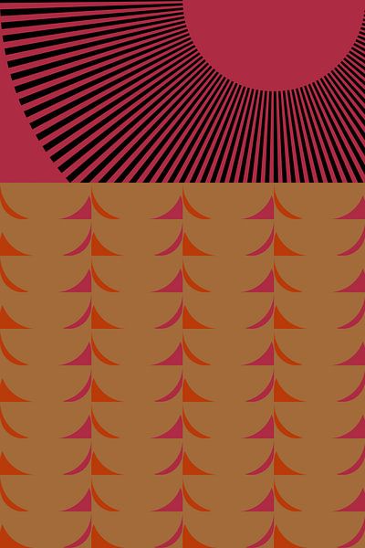 Art rétro des années 70. Motif géométrique abstrait n° 14 par Dina Dankers