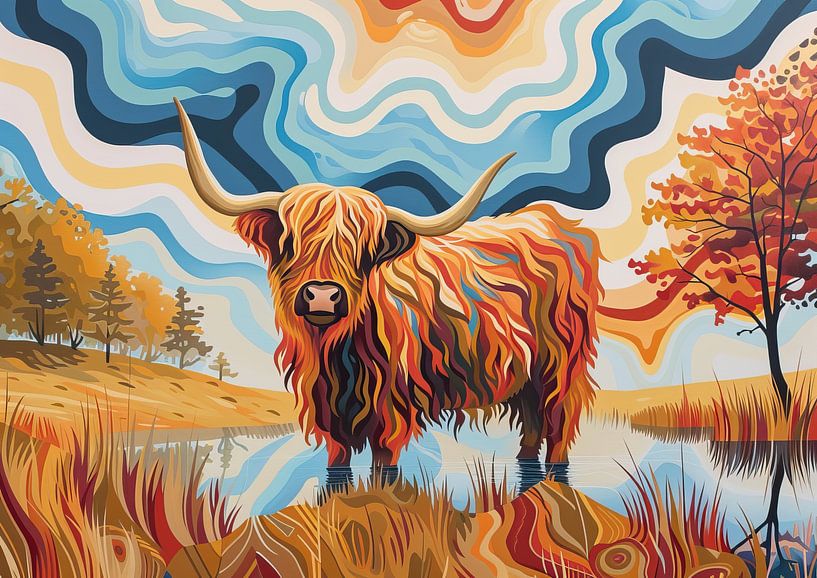 Schottischer Highlander von Blickfänger Gemälde