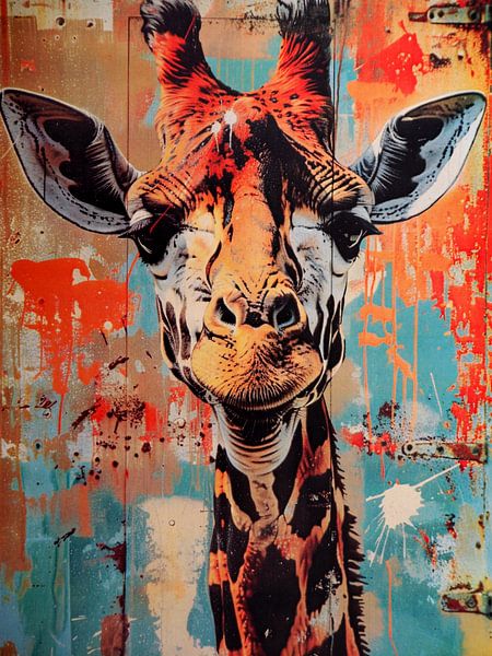 girafe street art graffiti surface rouillée par gm_designs