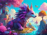 Fantasiewelt mit einzigartiger Kreatur