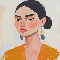 Gouache fashion portrait lady
