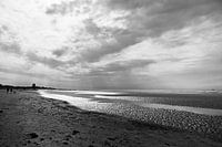 Strand in zwart wit