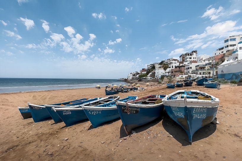 Fischerboote in Taghazout Marokko von Visuals by Justin