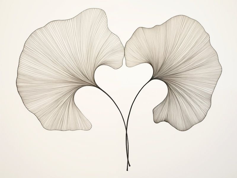 Stilleben Japandi, Ginkgo Biloba von Caroline Guerain