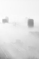 Gebouwen in de Mist