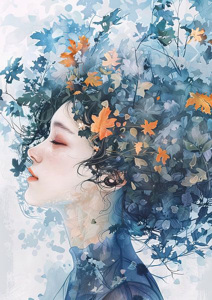 Autumn woman | Whispers of Autumn by Abstract Painting