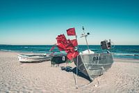 Fishing boats on the Baltic Sea beach in the Baltic Sea resort Baabe on the island of Rügen
