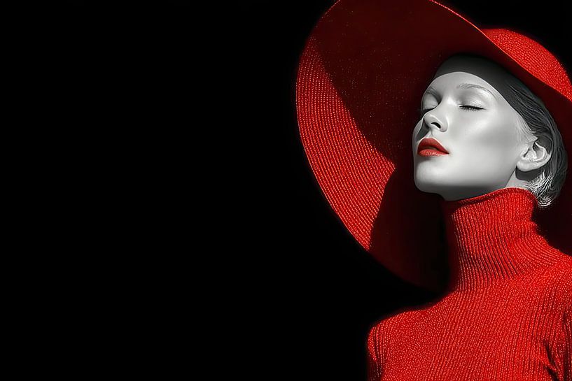 woman with red hat by Egon Zitter
