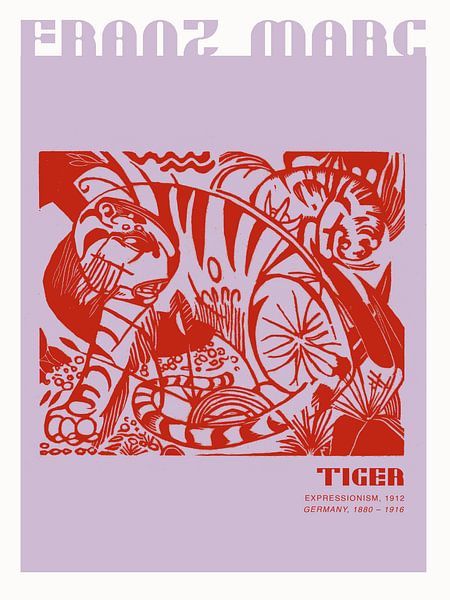 Franz Marc - Tigre en violet et rouge par Malou Studio