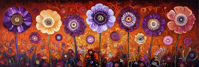 Flower garden | Vibrant Orange Flowers by Wonderful Art