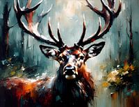 Wildtiere in Aquarell - Hirsch