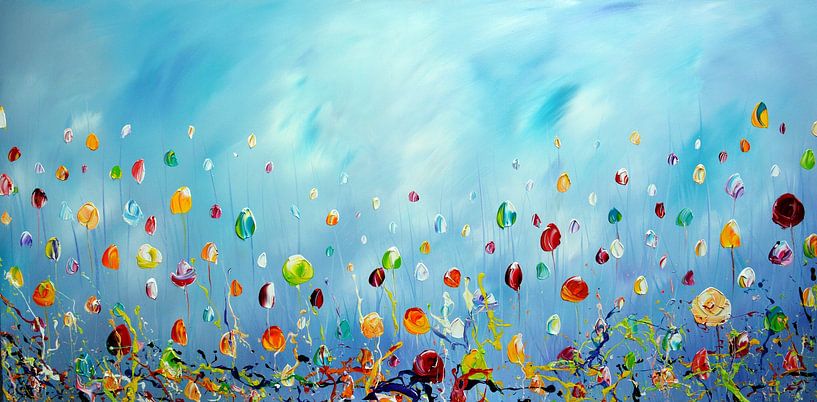 Blue Flowers by Gena Theheartofart