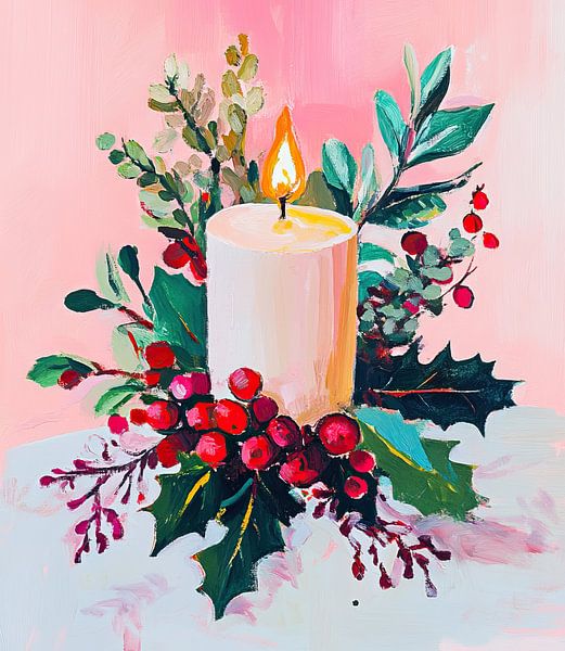 Christmas candle | Festive Candle by Wonderful Art