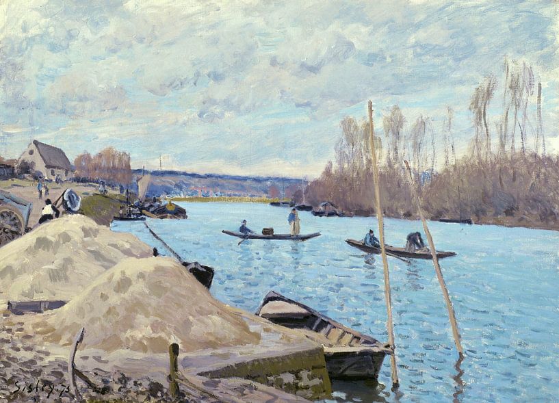 Alfred Sisley,Die Seine bei Port-Marly, Sandhaufen von finemasterpiece