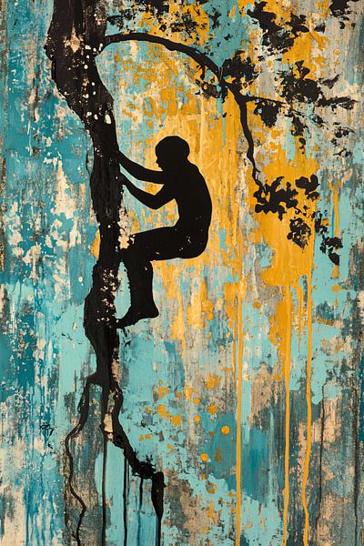 Silhouette d'un enfant dans un arbre par Imperial Art House