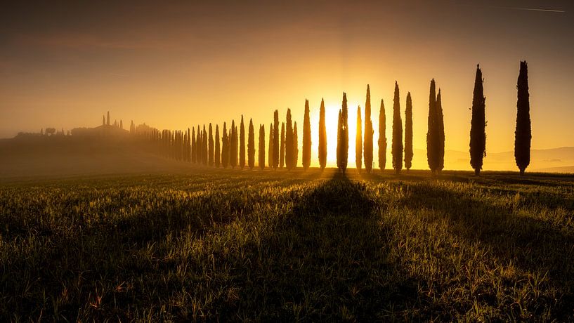 Agriturismo Poggio Covili in the sunrise, Tuscany by Thomas Rieger