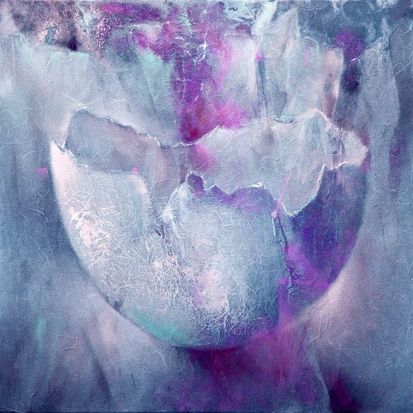 Die Eierschale -  Strukturen in rosa und türkis von Annette Schmucker