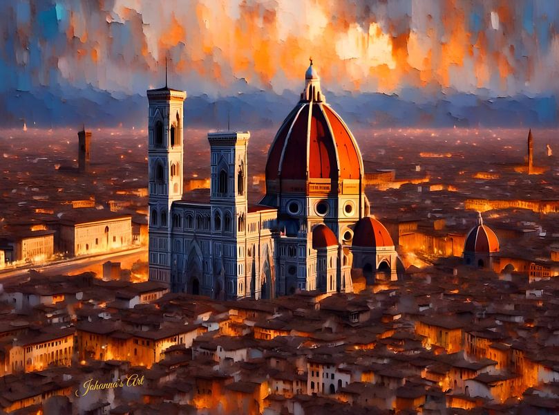 The Duomo, Florence, Italy at sunset by Johannas Art Creations
