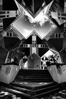 frontaal zicht op de kubes woningen in Rotterdam