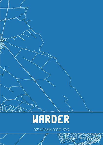 Blueprint | Map | Warder (North Holland) by Prints of Place