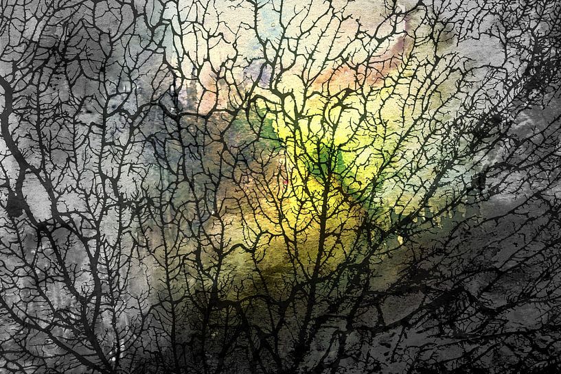 Skandinavischer Wald Grau Grün von Mad Dog Art