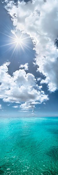 Mer turquoise et bleue dans les Caraïbes. Panorama vertical par Voss photographie
