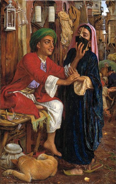 William Holman Hunt - The Lantern Maker's Courtship, A Street Scene in Cairo von 1000 Schilderijen