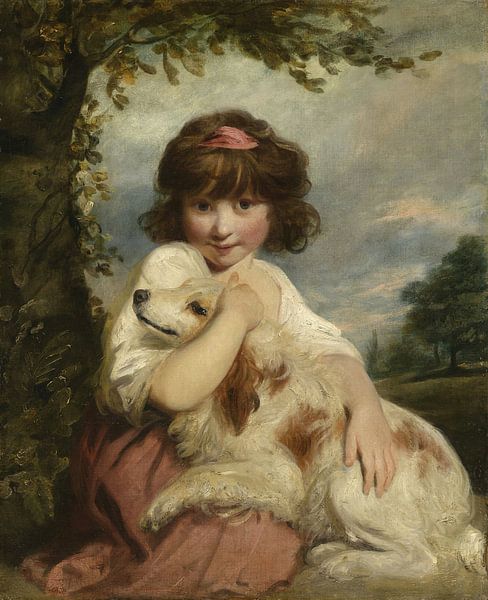 A Young Girl and Her Dog, Joshua Reynolds by Masterful Masters