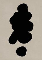 Zwarte vorm op beige achtergrond