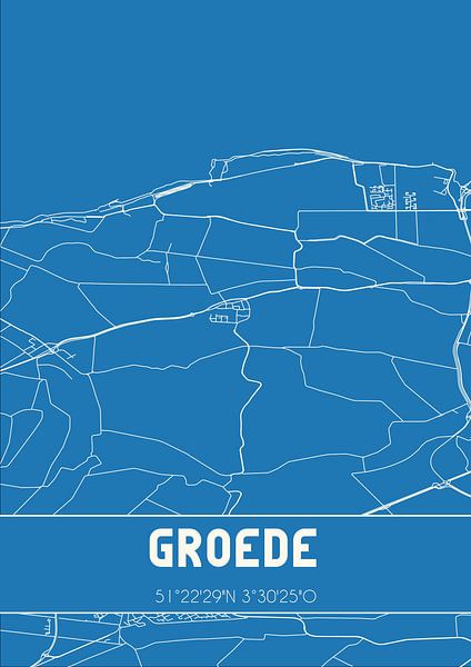 Blueprint | Carte | Groede (Zeeland) par Affiches de lieux
