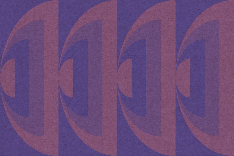 Motif géométrique rétro. Style Bauhaus. Bleu et rouge doux. par Dina Dankers