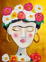 Frida with flowers