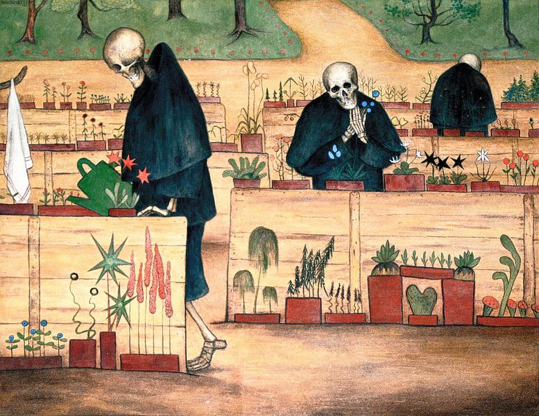 Le jardin de la mort, une fresque d'Hugo Simberg. par Frank Zuidam