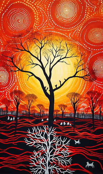 sunset in the outback by Virgil Quinn - Decorative Arts