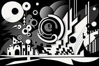 Abstrakte Formen in schwarz und weiß