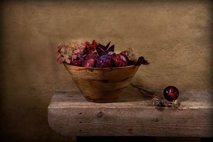 prunes and autumn.... stillife by Els Fonteine