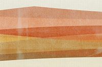 Paysage abstrait minimaliste en orange brûlé, terracotta, moutarde