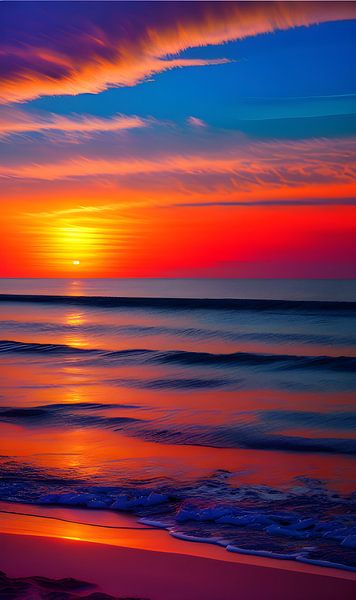 coucher de soleil sur la plage par create.ai