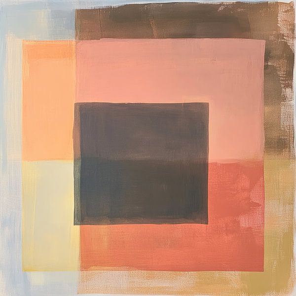 Overlappende Vierkanten | Quiet Color Harmony van ARTEO Schilderijen