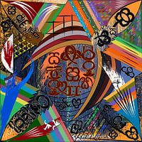 Modern colourful work of geometric shapes