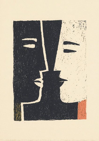 Abstracte gezichten zwart-wit van Niklas Maximilian