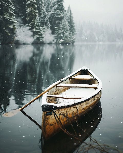 Canoeing in winter by fernlichtsicht