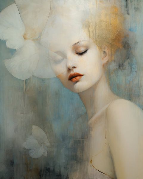 Portrait romantique dans des tons doux par Carla Van Iersel