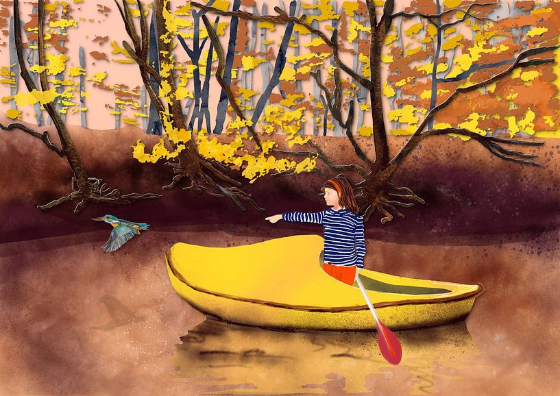 Girl in clog boat by Angela Peters