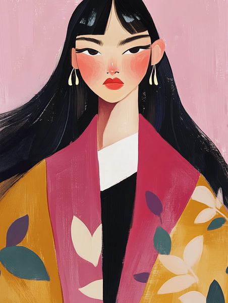 Colourful modern portrait by Carla Van Iersel