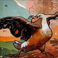 Abstracte versie van De bedreigde zwaan van Jan Asselijn