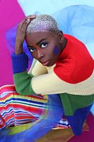 Colorful Portrait of a Woman with Modern Style
