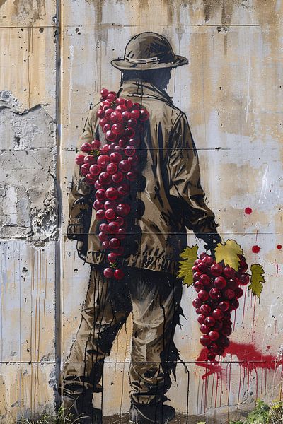 Le viticulteur embrassé par les raisins par Art & Soul Creations